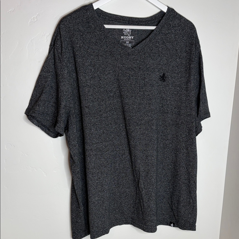Rugby Charcoal V-Neck Men's Tee